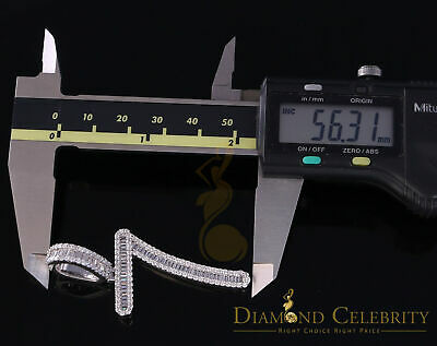DiamondCelebritees White 925 Sterling Silver Numberic Number '7' Pendant with 3.66ct Cubic Zirconia