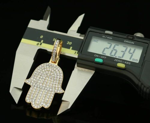 DiamondCelebritees Promise Yellow Sterling silver "HAMSA" Shape Pendant with 3.38ct Cubic Zirconia