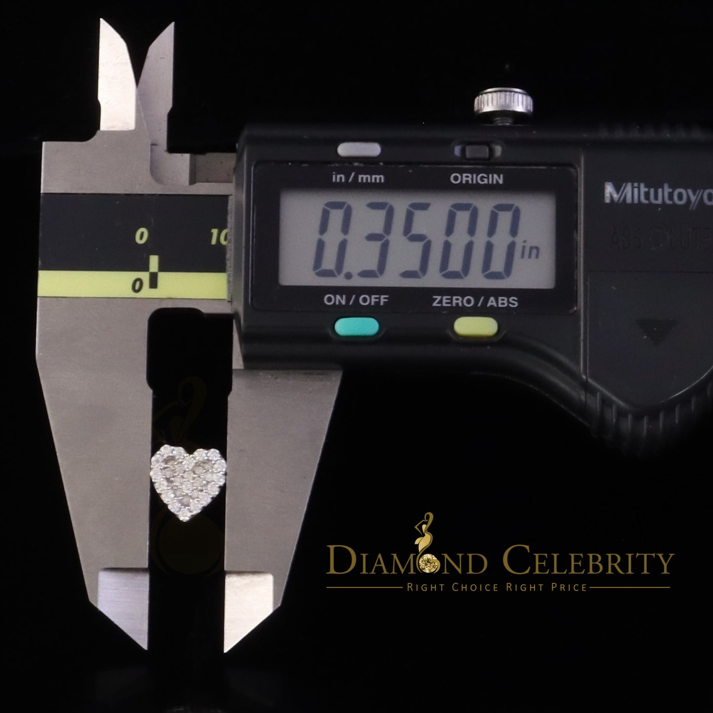 Diamondcelebritees 925 White Silver 0.66ct VVS 'D' Moissanite Heart Stud Earring Men's/Womens