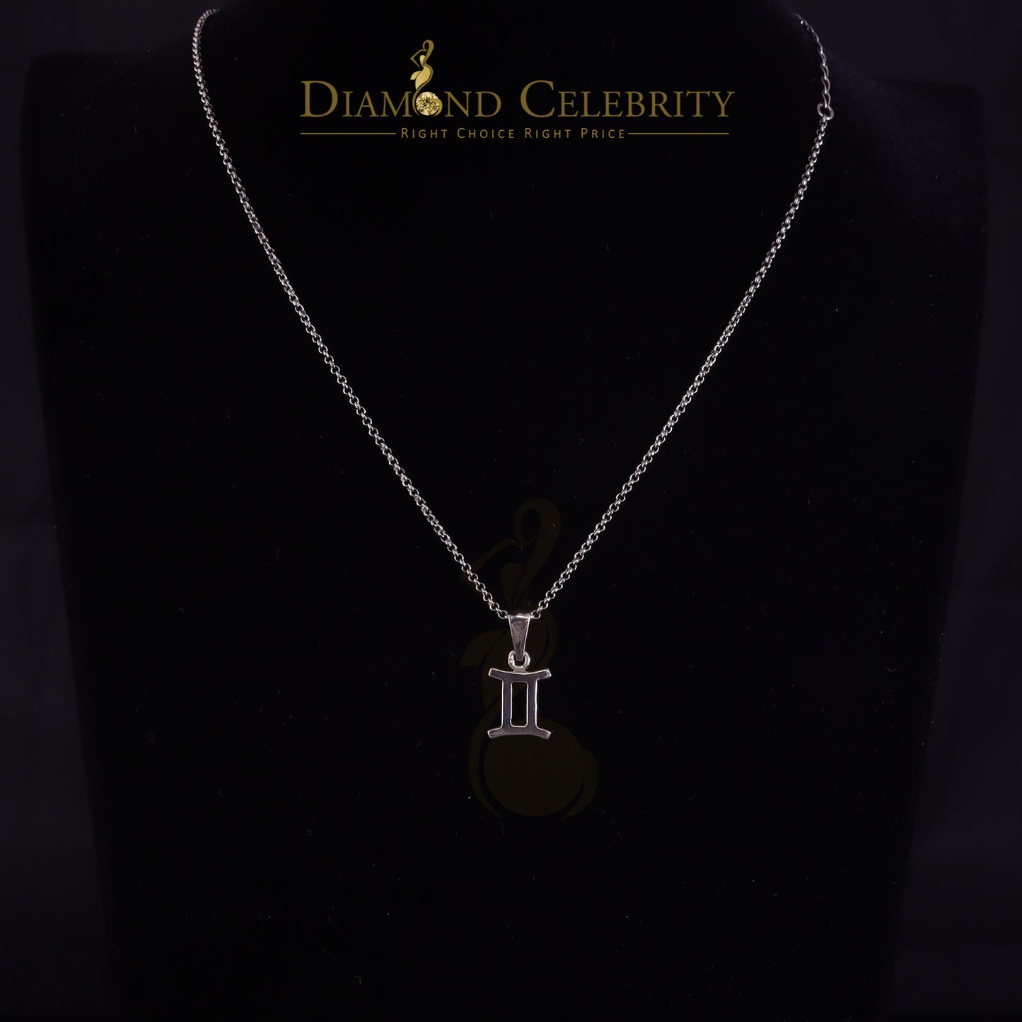 DiamondCelebritees 0.50ct Cubic Zirconia White Silver GEMINI JUNE Month Pendant Men's & Women's