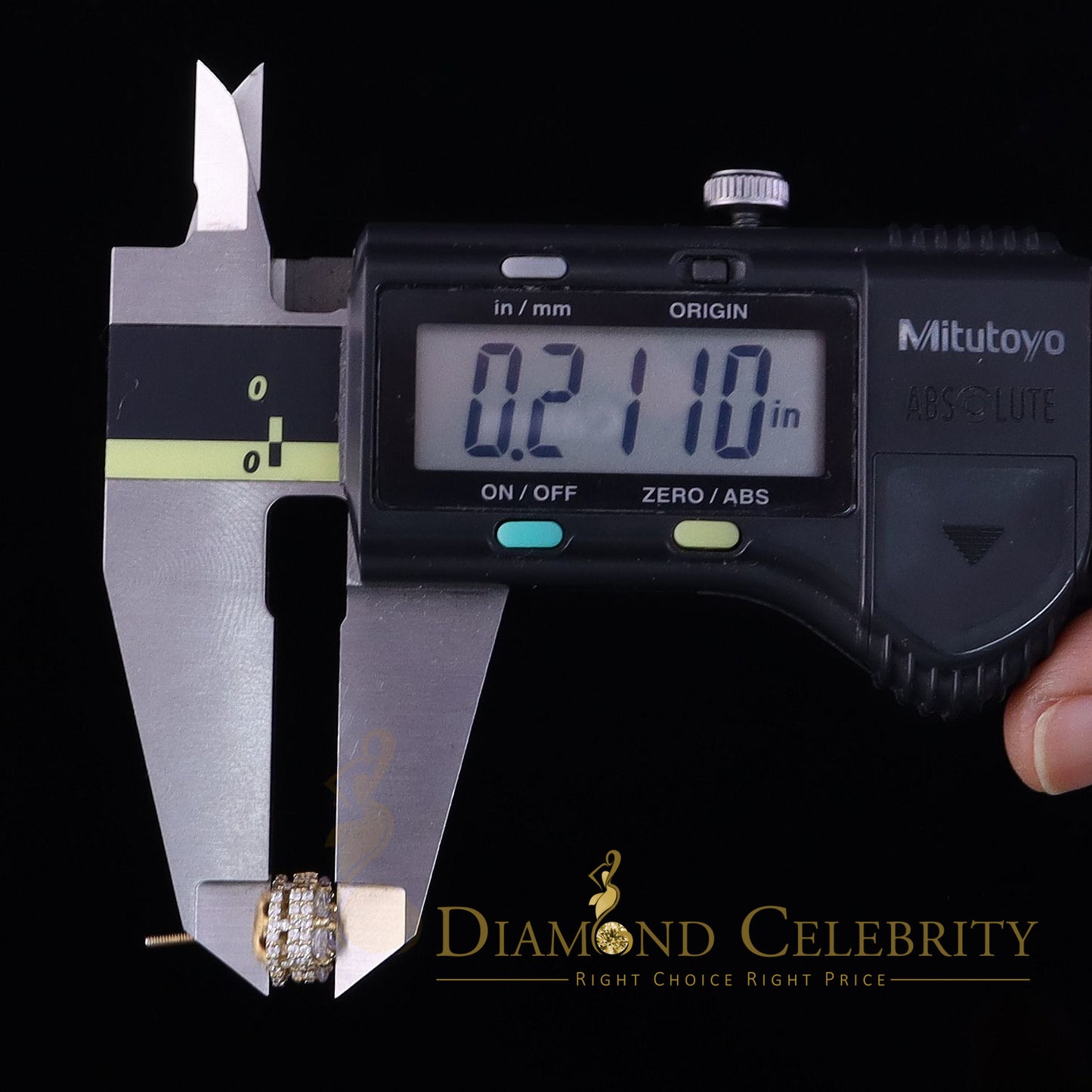 DiamondCelebritees 1.50ct Cubic Zirconia Sterling Yellow Silver For Men's / Women's Round Earring