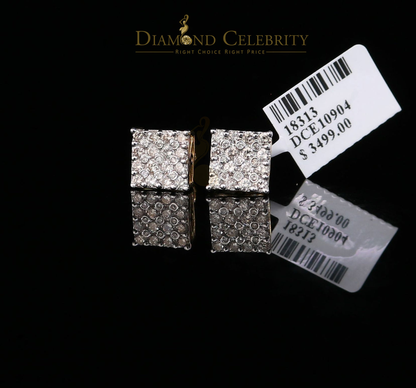 DiamondCelebritees10K Real Yellow Gold with 1.00CT Real Diamond Men's/Women's Stud Earrings