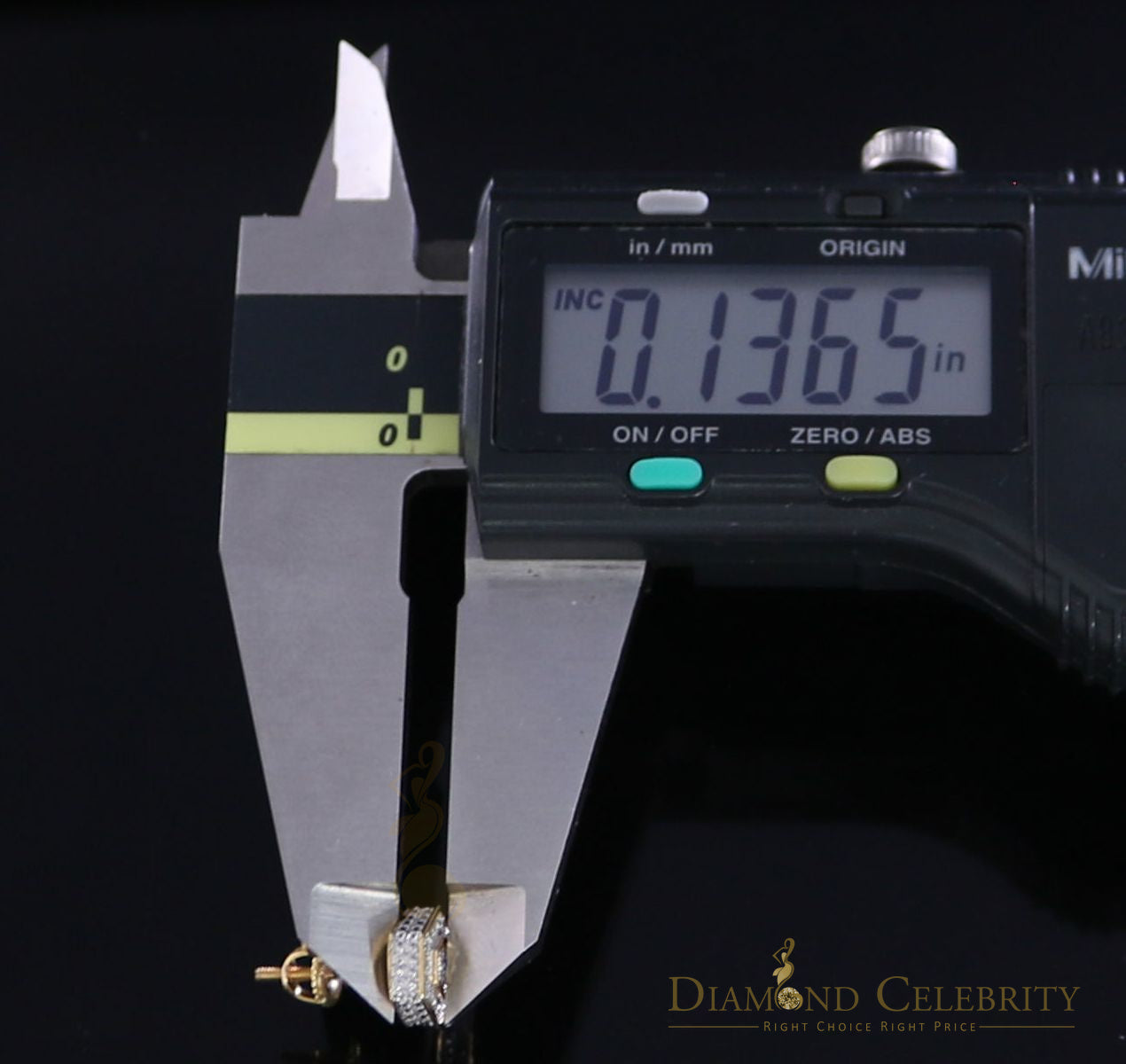 DiamondCelebriteesMen's/Women's stud Earrings 10K Real Yellow Gold with 0.10CT Real Diamonds