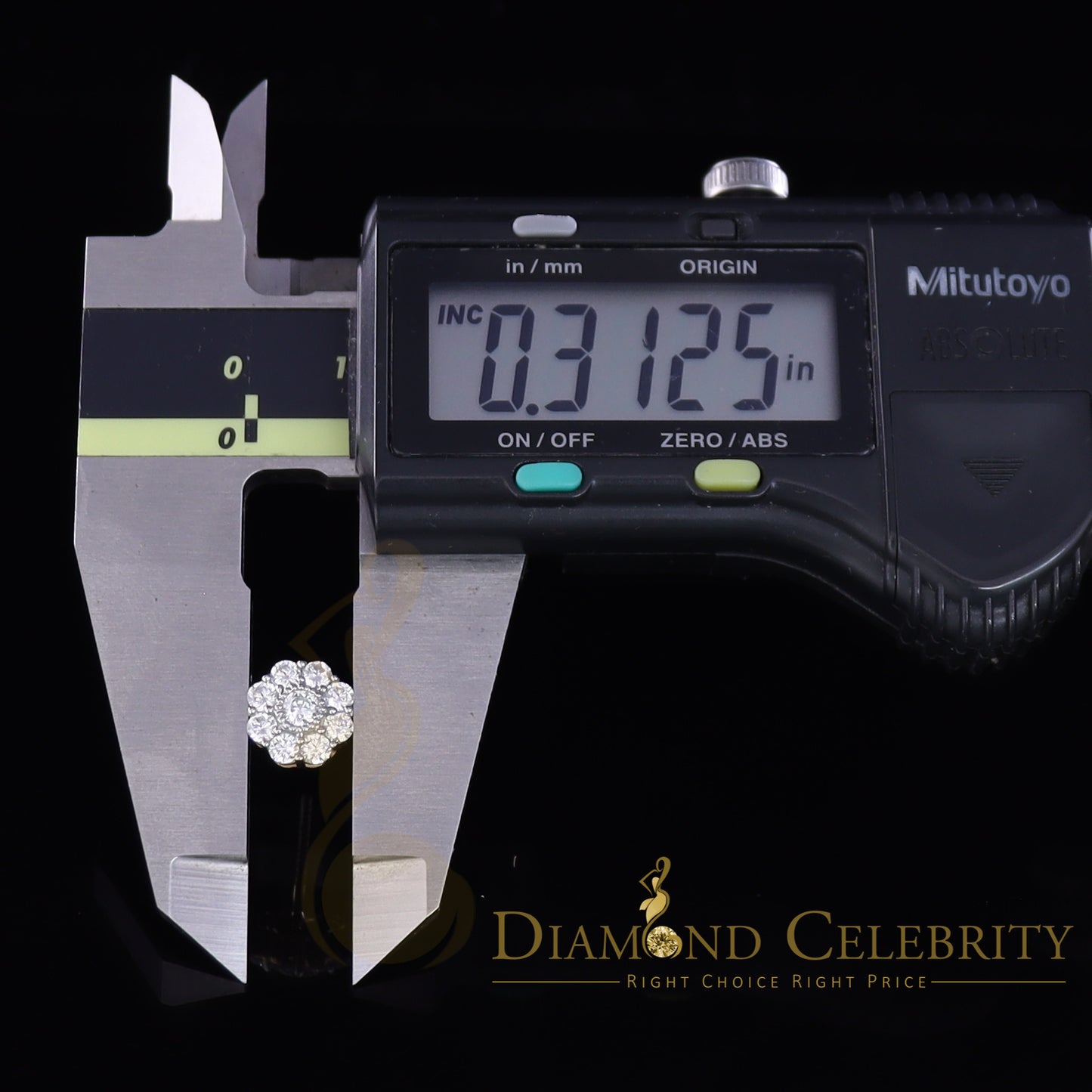 DiamondCelebritees 925 Yellow Silver 2.1ct Cubic Zirconia Women's & Men's Hip Hop Floral Earrings
