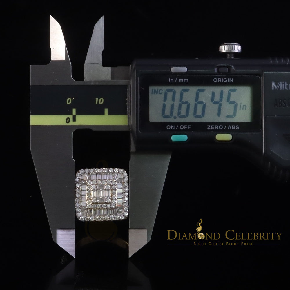 DiamondCelebritees Men's 925 Yellow 925 Silver 5.50ct VVS 'D' Moissanite Square Pinky Rings Size 10