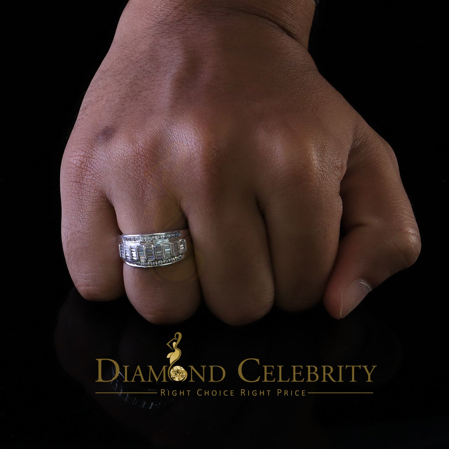 DiamondCelebritees 925 Sterling Silver White 1.75ct Cz Cindrella Men's Women's Ring Size 9