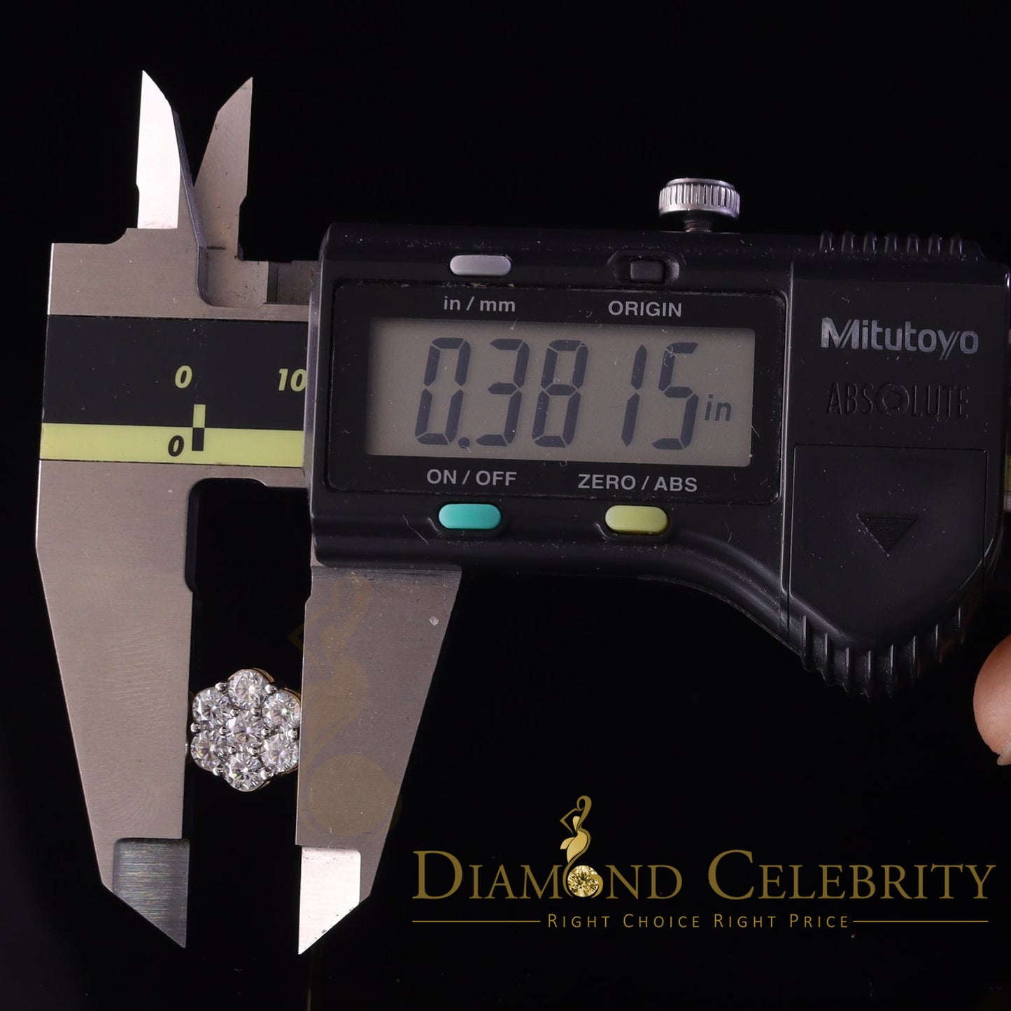 DiamondCelebritees Real Moissanite VVS 'D' Color 2.0ct 10k Real Yellow Gold Stud FLORAL Earrings
