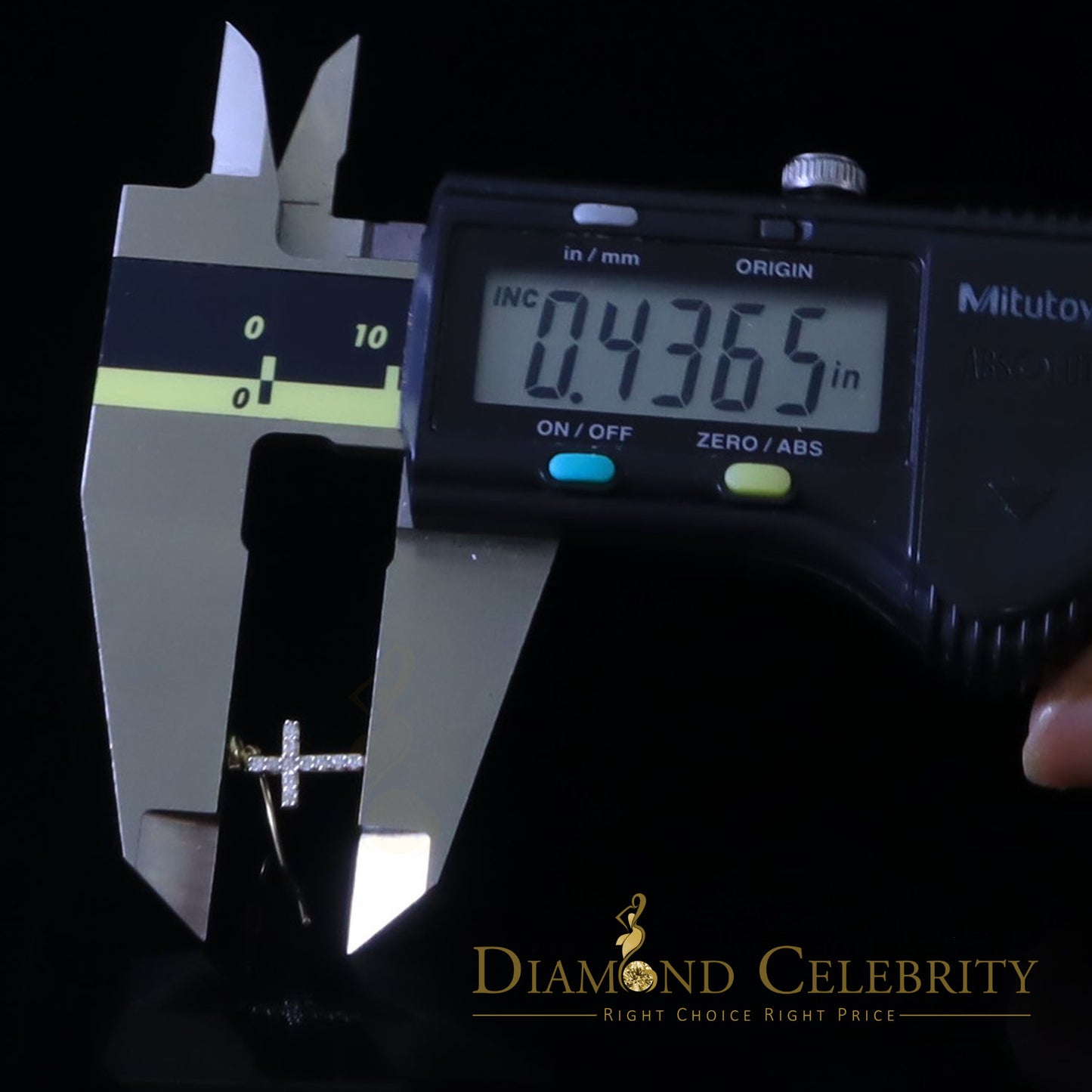 DiamondCelebritees Yellow 925 Silver 0.27ct Cubic Zirconia Men's & Women's Dangling Cross Earrings
