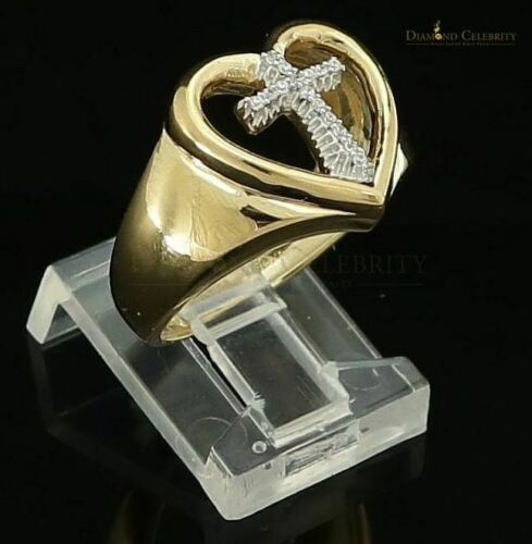DiamondCelebritees 925 Silver Yellow 0.12ct Cubic Zirconia Heart Engagement Womens Ring Size 7