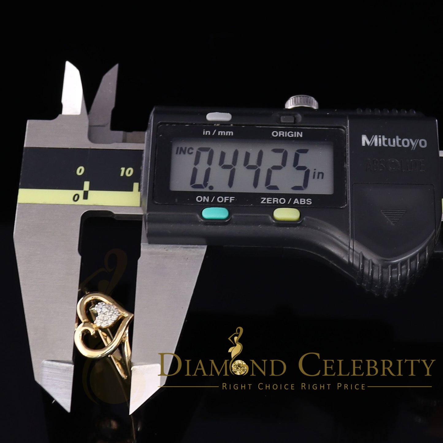 DiamondCelebritees 925 Sterling Yellow Silver 0.10ct Cubic Zirconia Love Heart Women's Ring SZ 8