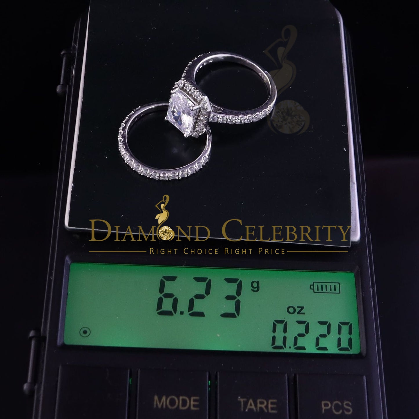 DiamondCelebritees 6.04ct White Cubic Zirconia 925SterlingSilver Bridal Fashion Womens Ring SZ 6.5