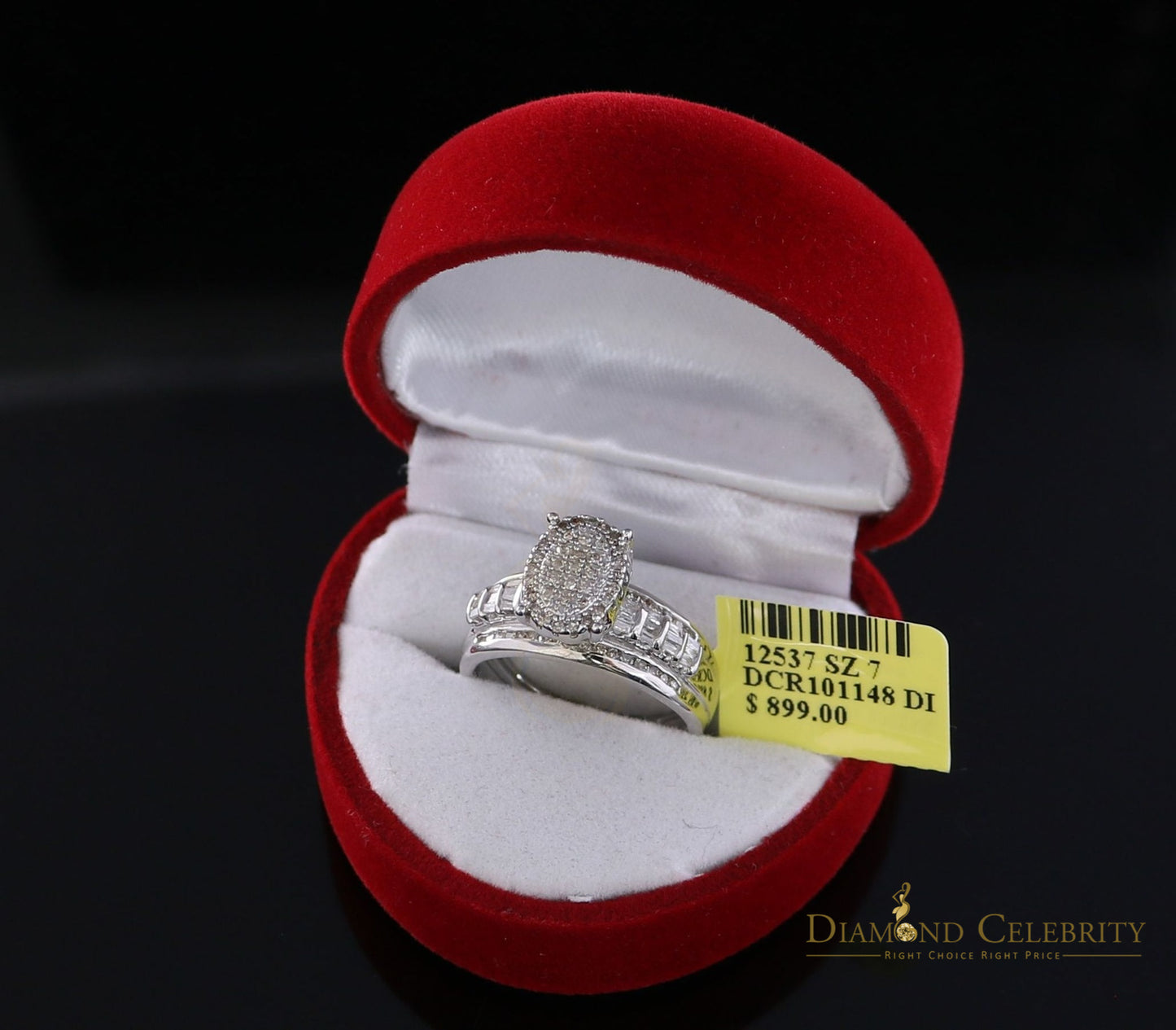 DiamondCelebritees 0.50 CT Real Diamond Womens Sterling Silver White Ring Size 7 marquise shape