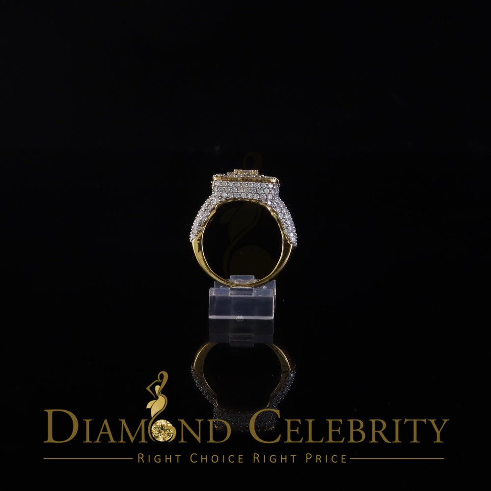 DiamondCelebritees Men's 925 Yellow 925 Silver 5.50ct VVS 'D' Moissanite Square Pinky Rings Size 10