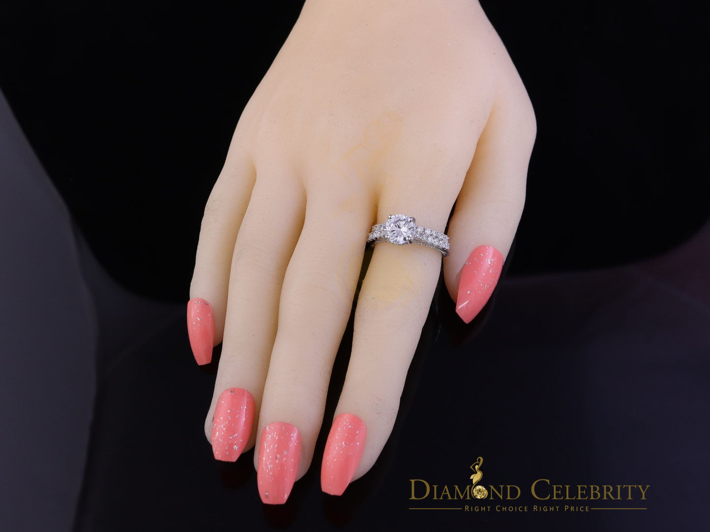 DiamondCelebritees 4.29ct White Cubic Zirconia 925 Sterling Silver Bridal Fashion Womens Ring SZ 7