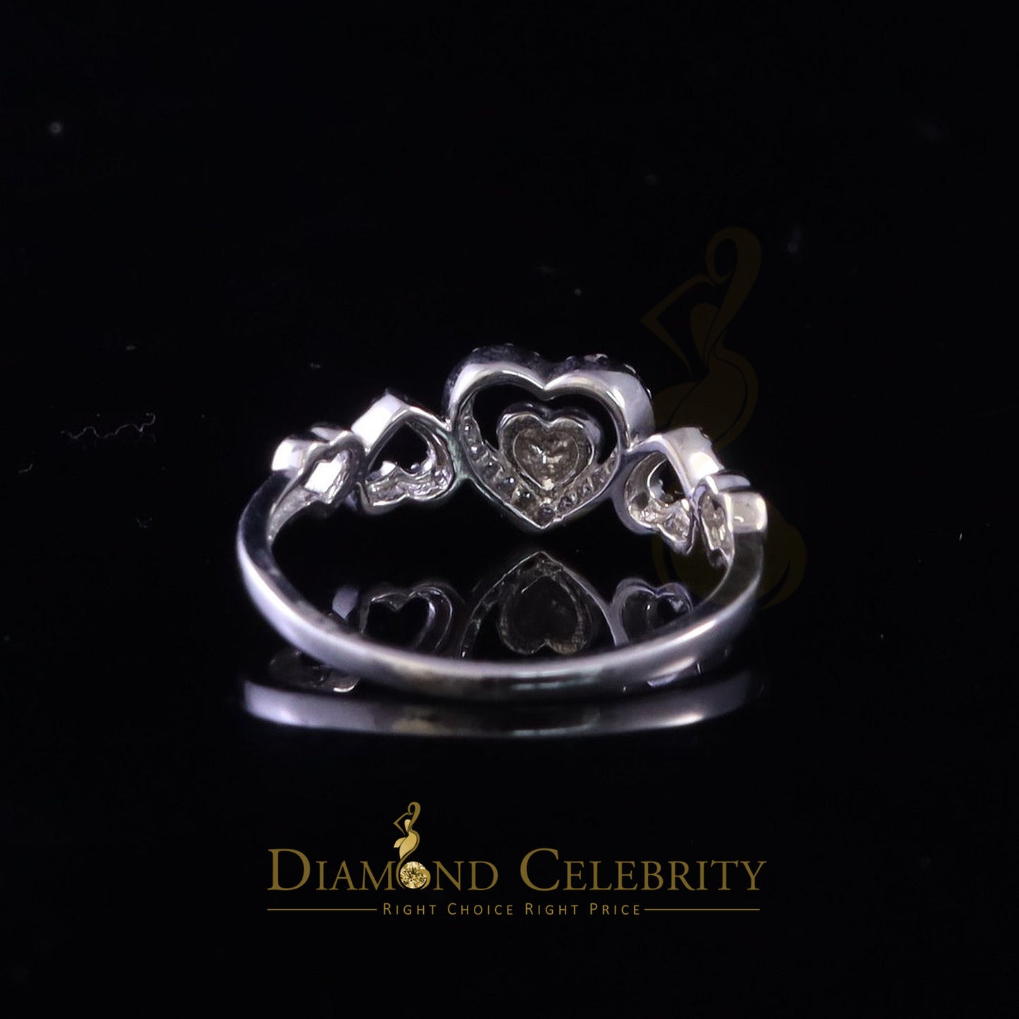 DiamondCelebritees Sterling White Silver 0.25ct Cubic Zirconia Engagement Heart Womens Ring Size 7