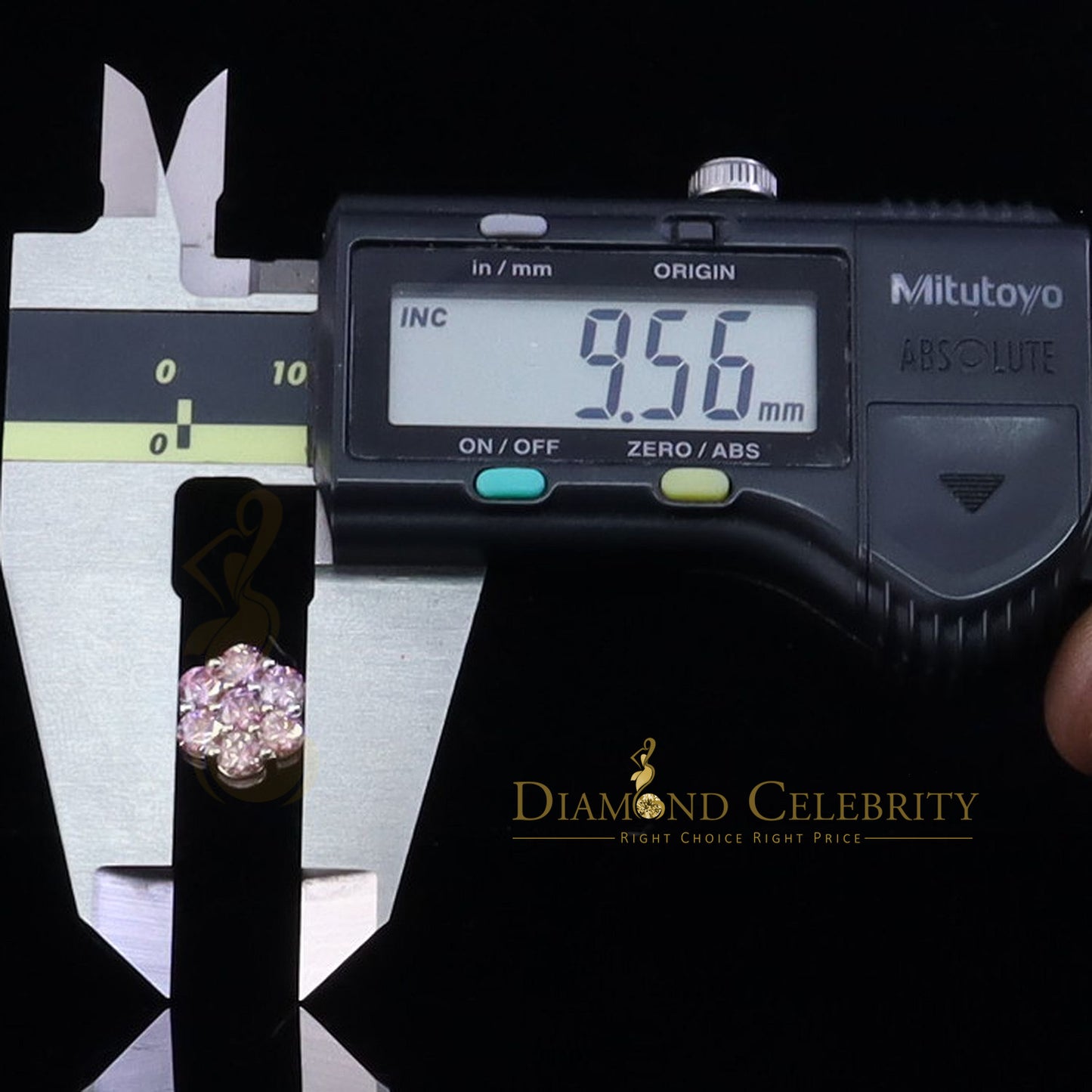 Diamondcelebritees Men's/Women's 925 Silver White 2.25ct VVS D Pink Moissanite Floral Stud Earrings