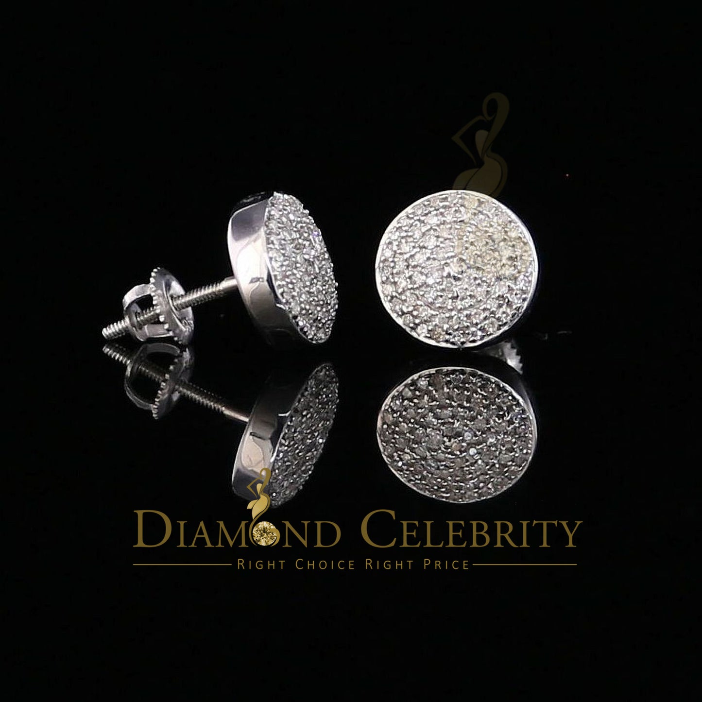 DiamondCelebritees 0.33ct Diamond Stud Earrings For Women White 925 Silver Stud For Men ears