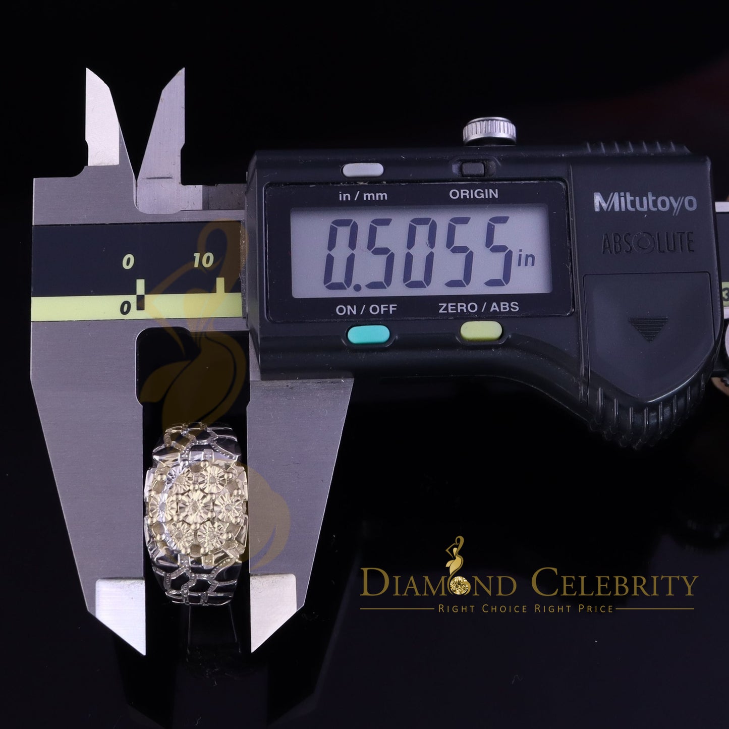 DiamondCelebritees 0.05CT Real Diamond 925 Sterling White Silver Fashion Flower Womens Ring Size 9