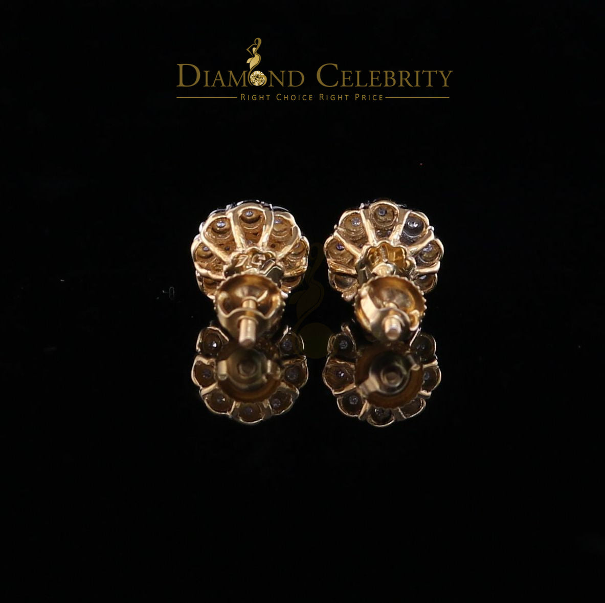DiamondCelebritees10K Real Yellow Gold Real Micro Diamond 0.15CT Men's/Women's Stud Earring