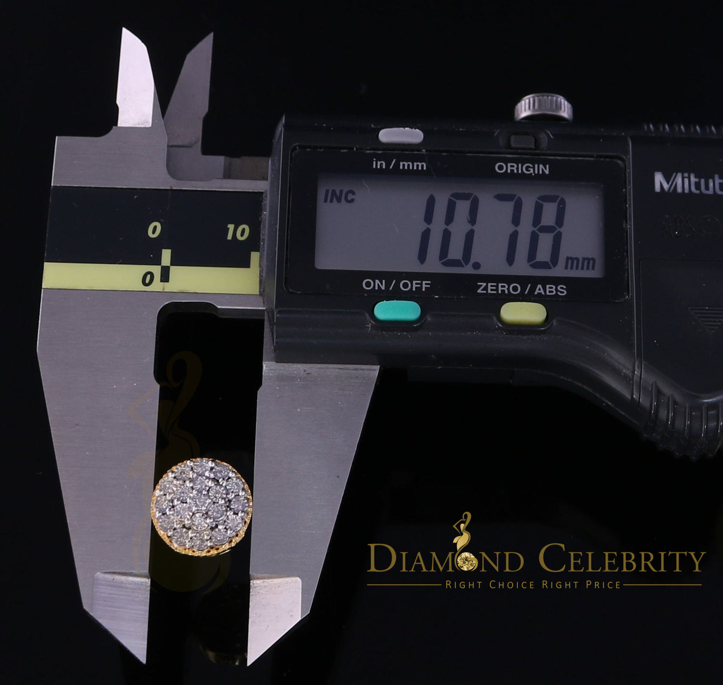 DiamondCelebritees10K Real Yellow Gold Real 0.25CT Diamond Men's/Women's Stud Micro Earring
