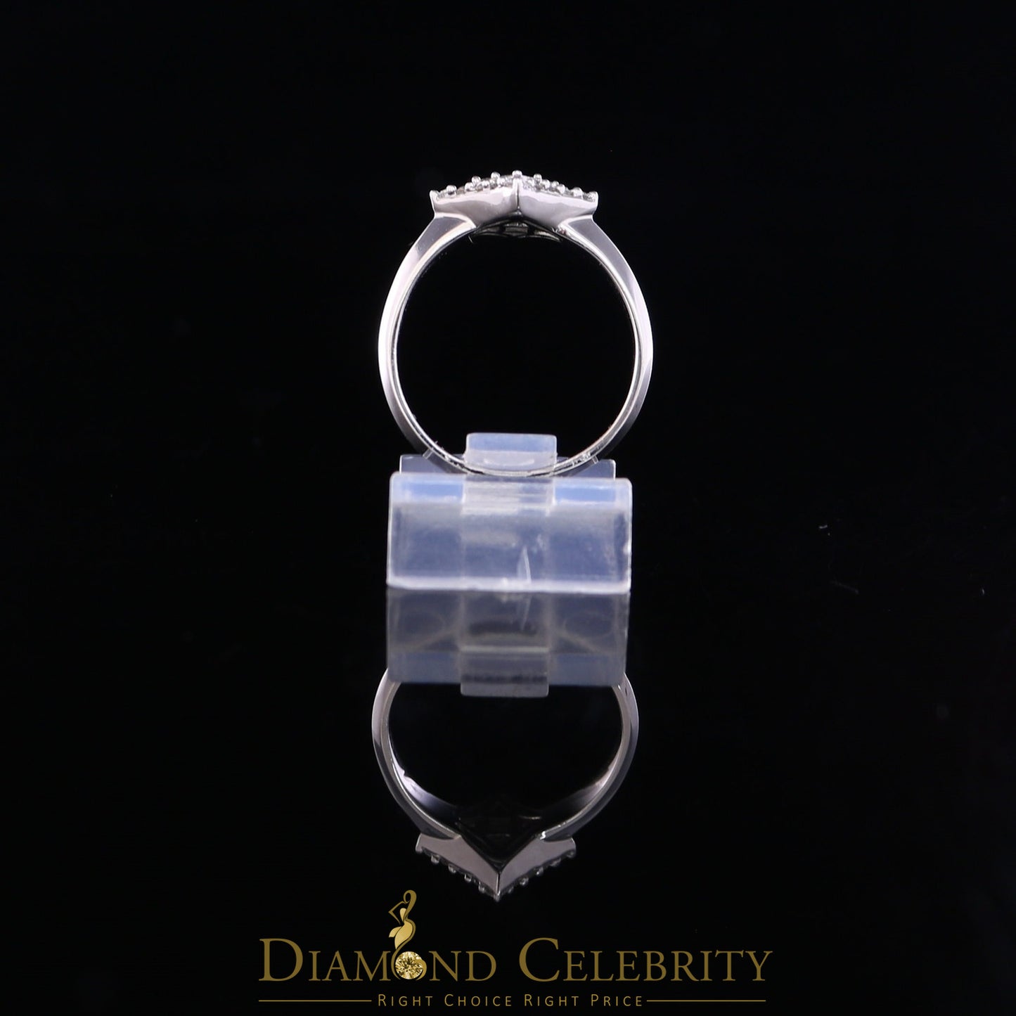 DiamondCelebritees Real 0.50CT Diamond Real 10kt White Gold Womens Ring with KITE Shape Size 6
