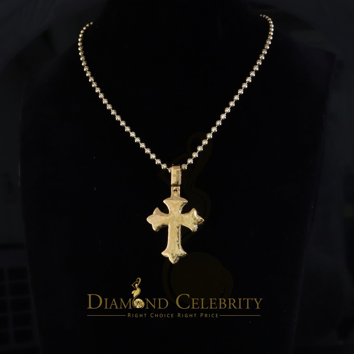 Diamondcelebritees Cross Patonce Pendant for Mens/Womens 925 Yellow Silver 2.00ct VVS D Moissanite
