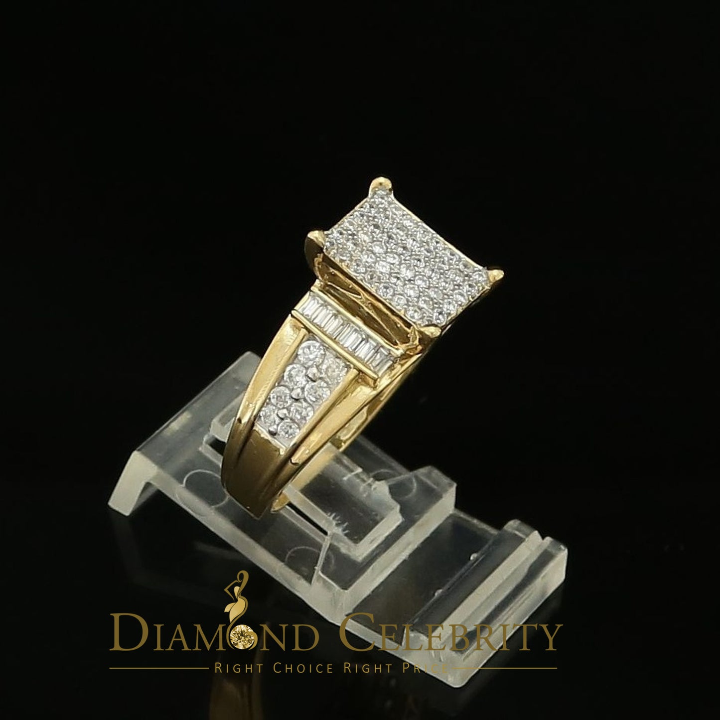 DiamondCelebritees New Big Look 925 Yellow Silver2.08ct Cubic Zirconia Style Cinderella Ring size 9
