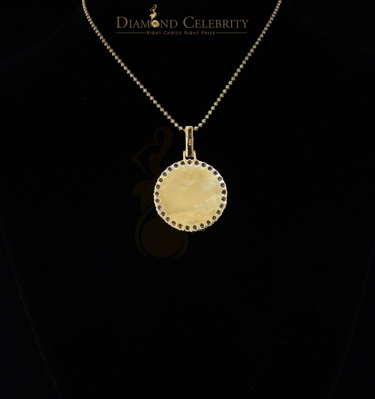 DiamondCelebritees Real 0.66ct Diamond Sterling Silver 1.25" PICTURE Charm Fashion Yellow Pendant