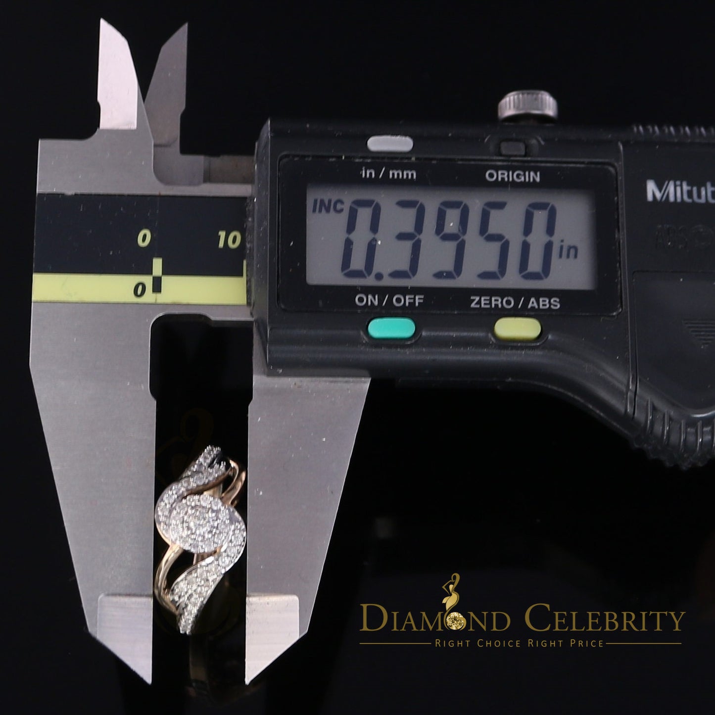DiamondCelebritees Real 10kt Yellow Gold with 0.40 CT Real Diamond CLUSTER Womens Ring size 6.5