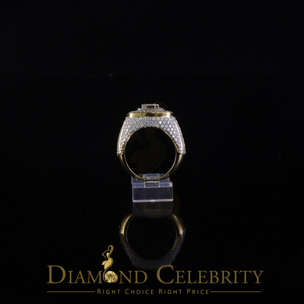 DiamondCelebritees Men's 925 Sterling Silver 5.50ct VVS 'D' Moissanite Yellow Round Rings Size 10