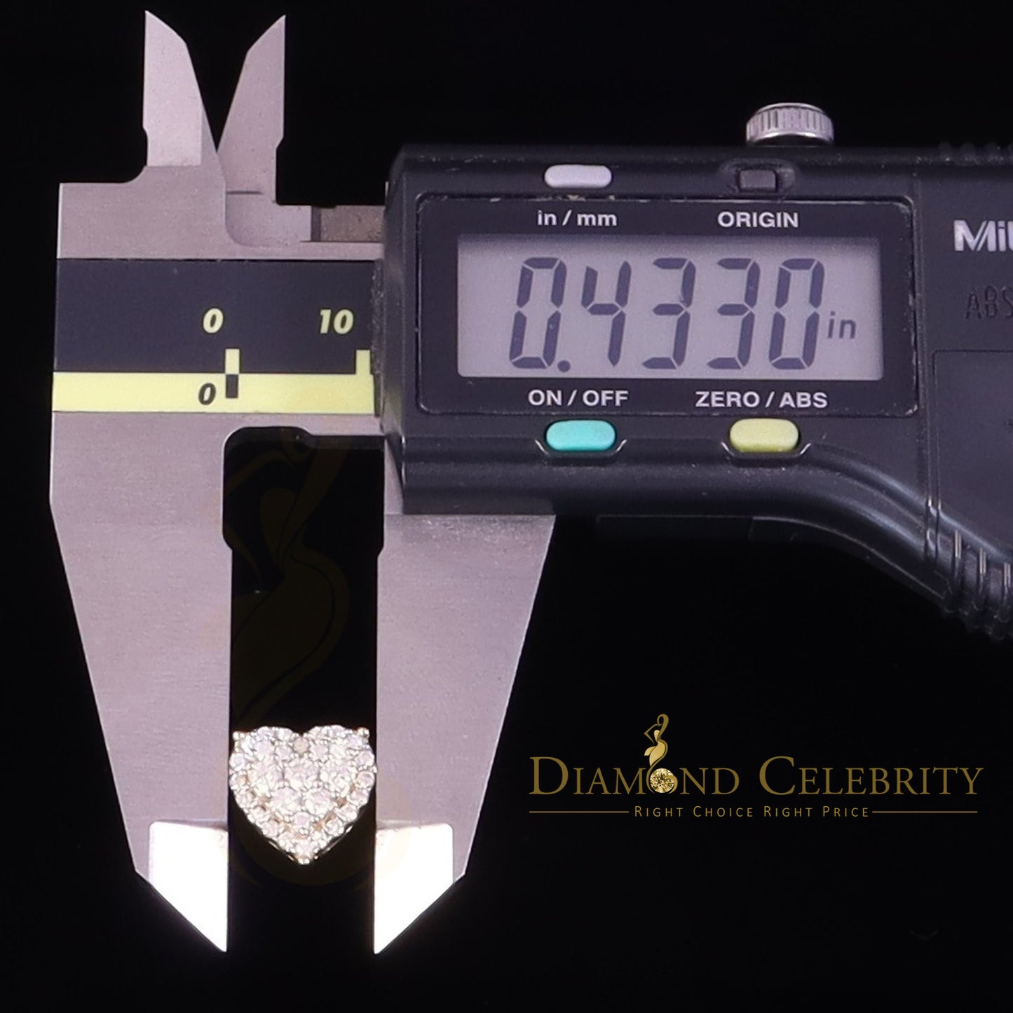 DiamondCelebritees Men's/Womens 925 Silver Yellow 1.25ct VVS 'D' Moissanite 3D Heart Stud Earrings