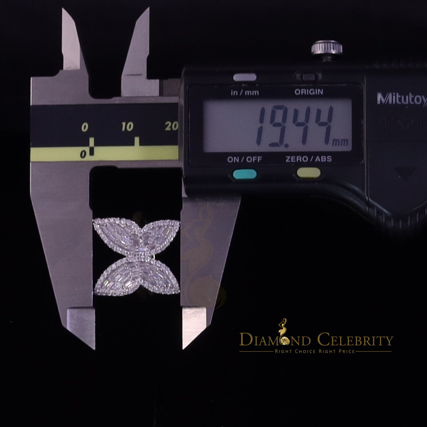 DiamondCelebritees Men's/Womens 925 Silver Yellow 1.50ct VVS 'D' Moissanite Butterfly Rings Size 7
