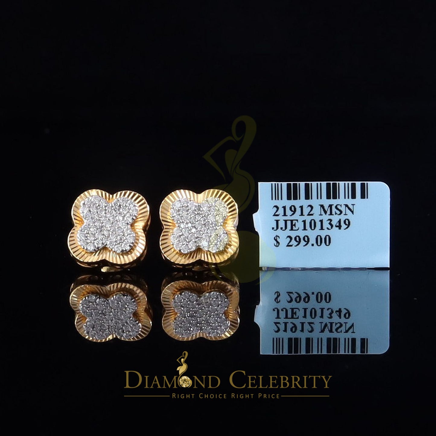 DiamondCelebritees 1.00 ct VVS 'D' Moissanite Mens/Womens 925 Silver Yellow Stud Earrings