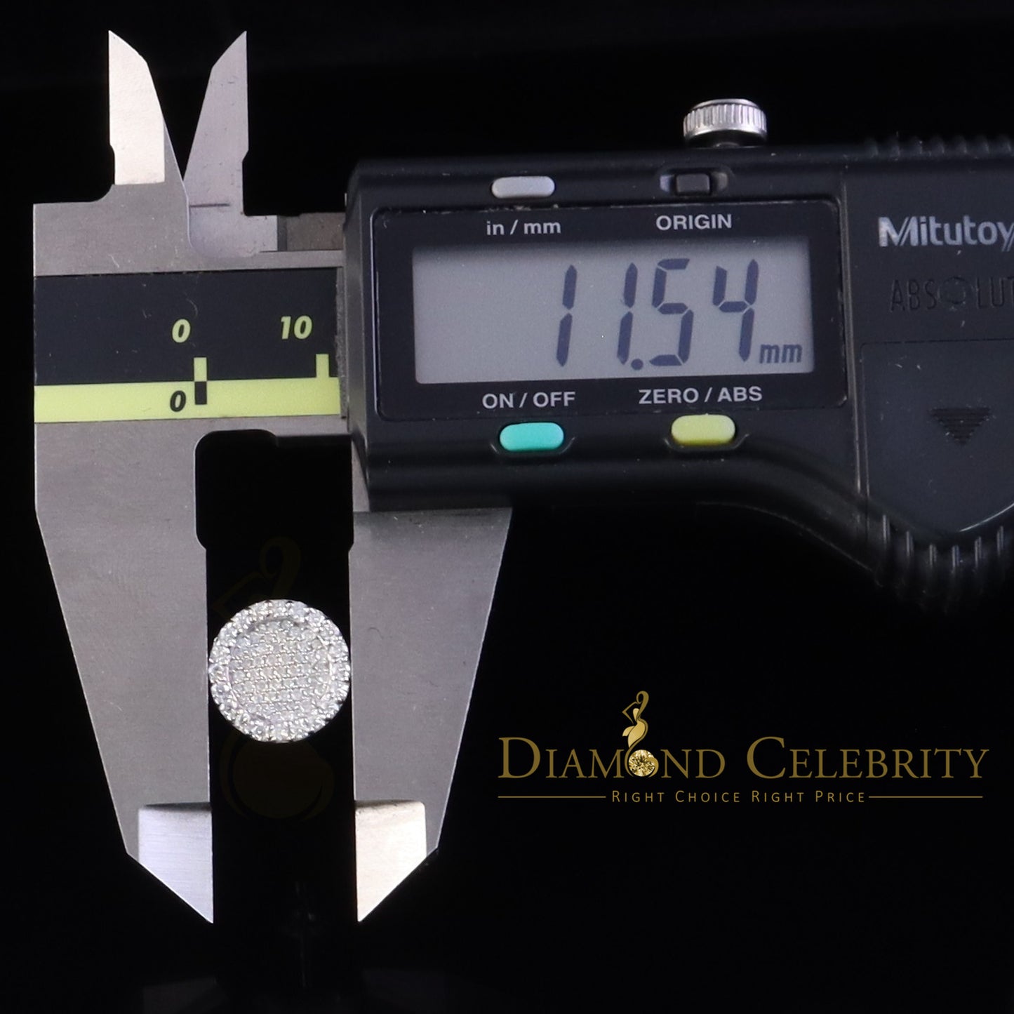 Diamondcelebritees 925 White Silver 1.00ct VVS 'D' Moissanite Round Stud Earring Men's/Womens