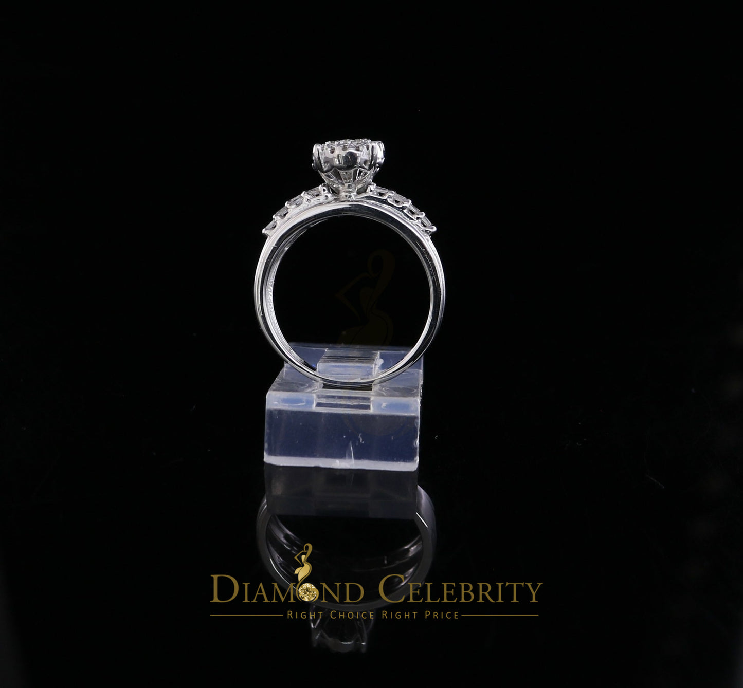 DiamondCelebritees 0.50 CT Real Diamond Womens Sterling Silver White Ring Size 7 marquise shape