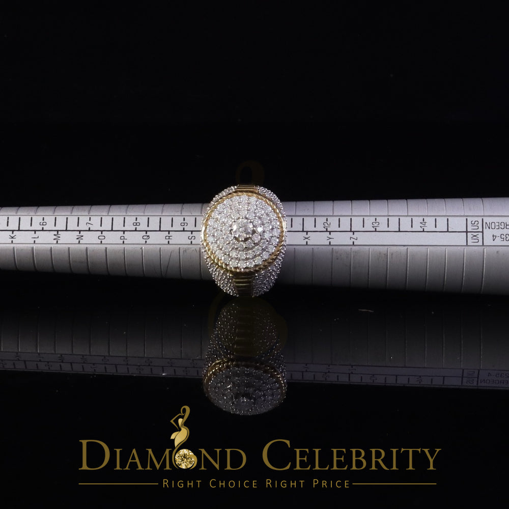 DiamondCelebritees Yellow 925 Silver 6.00ct VVS 'D' Moissanite Stone Round Rings Size 10 Men's