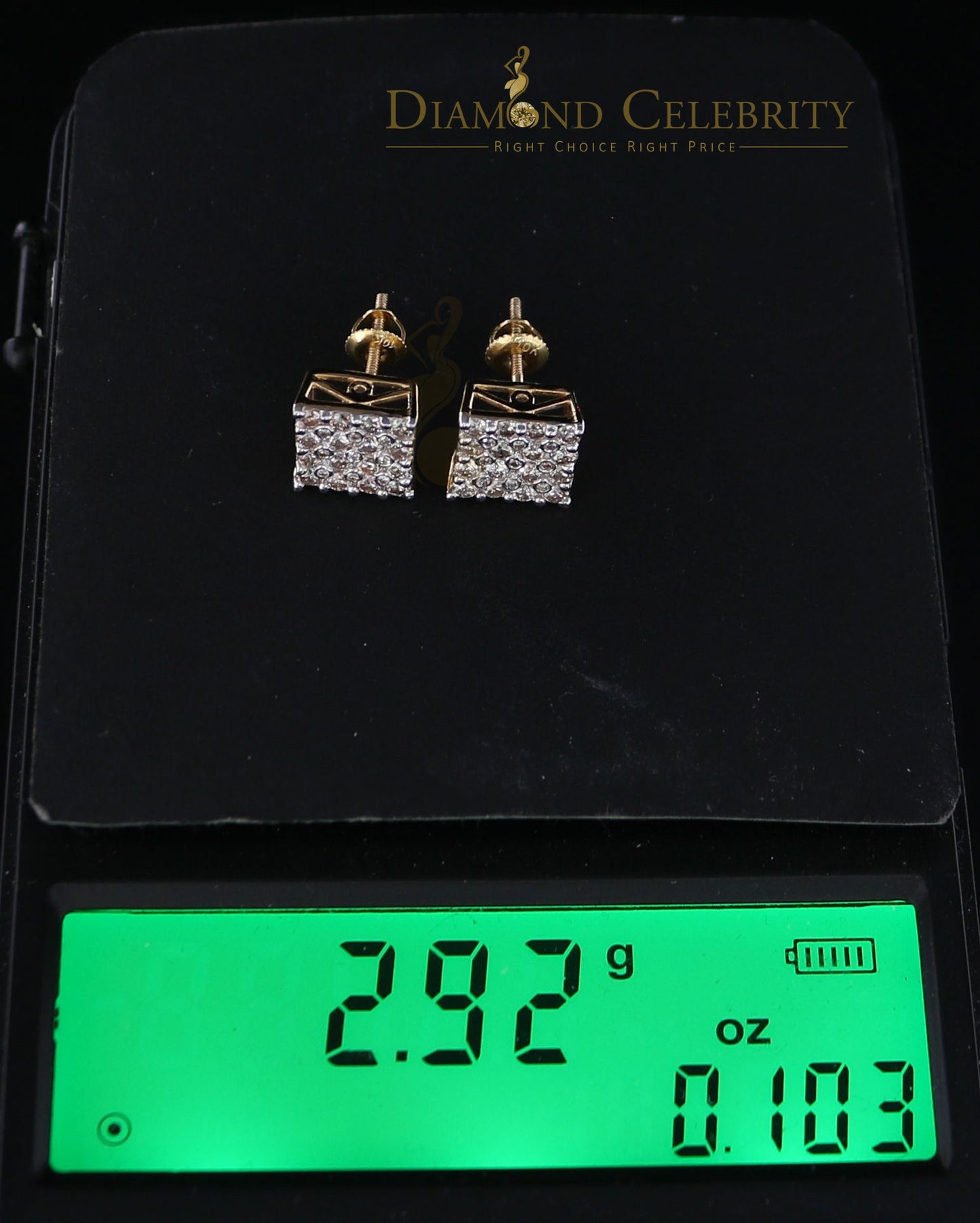 DiamondCelebritees10K Real Yellow Gold with 1.00CT Real Diamond Men's/Women's Stud Earrings