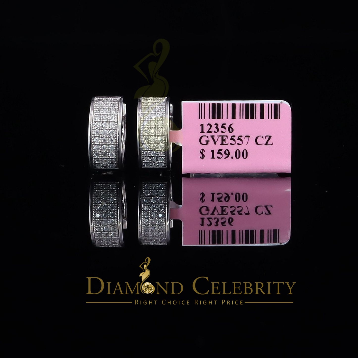 DiamondCelebritees Hip Hop White 925 Silver 0.66ct Cubic Zirconia Women's & Men's Hoop Earrings