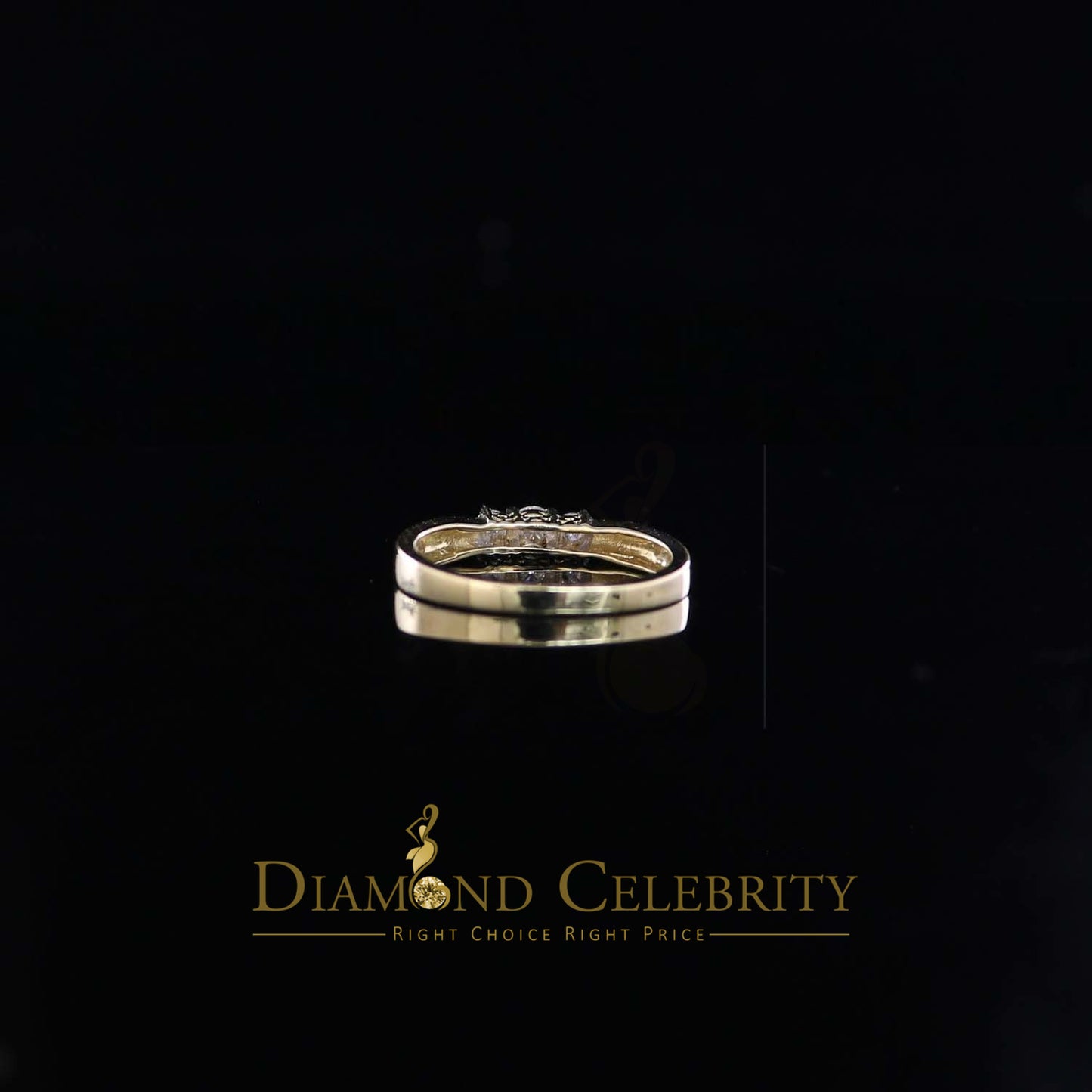 DiamondCelebritees Real 14kt Yellow Gold with 0.25CT Real Diamond Past Present Future Ring Size 7