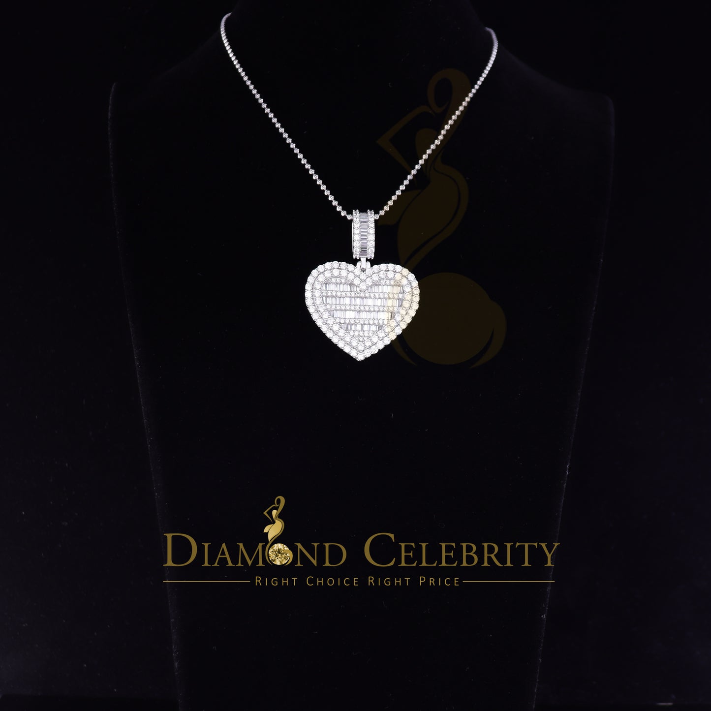 DiamondCelebritees Sterling Silver Beautiful 15.74ct Cubic Zirconia Pendant White Heart Shape