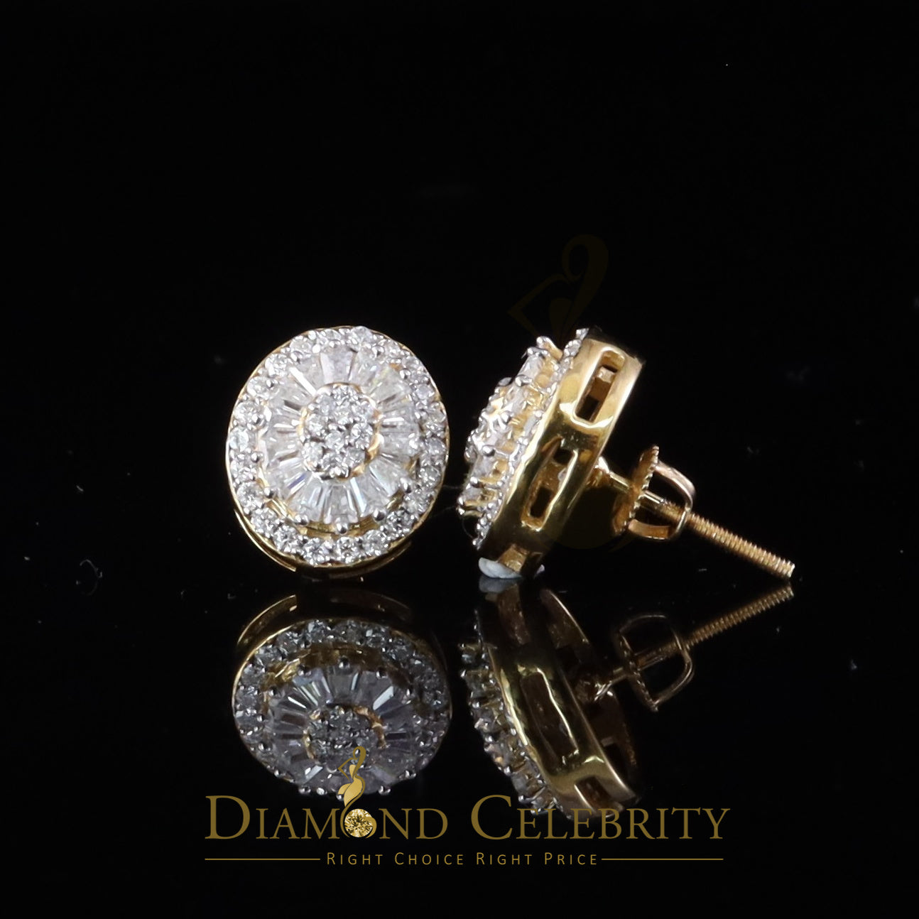 DiamondCelebritees 925 Yellow Silver 1.00ct VVS 'D' Moissanite Oval Stud Earring Men's/Womens