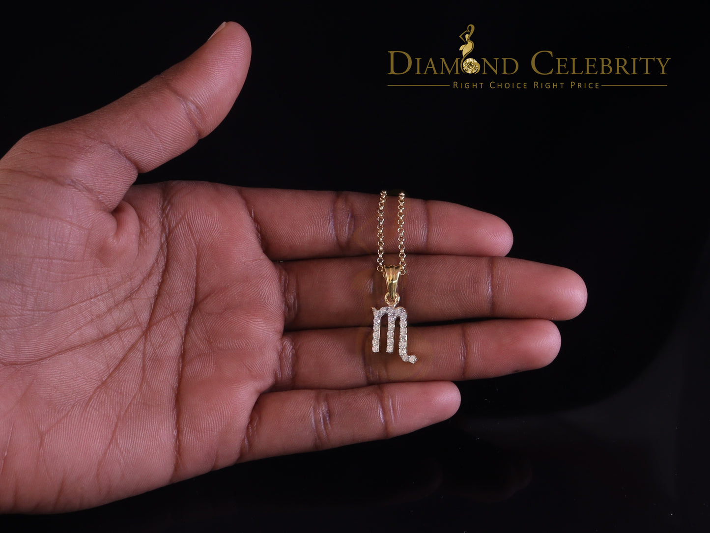 DiamondCelebritees 0.55ct Cubic Zirconia Yellow Silver SCORPION NOVEMBER Month Pendant Men & Women