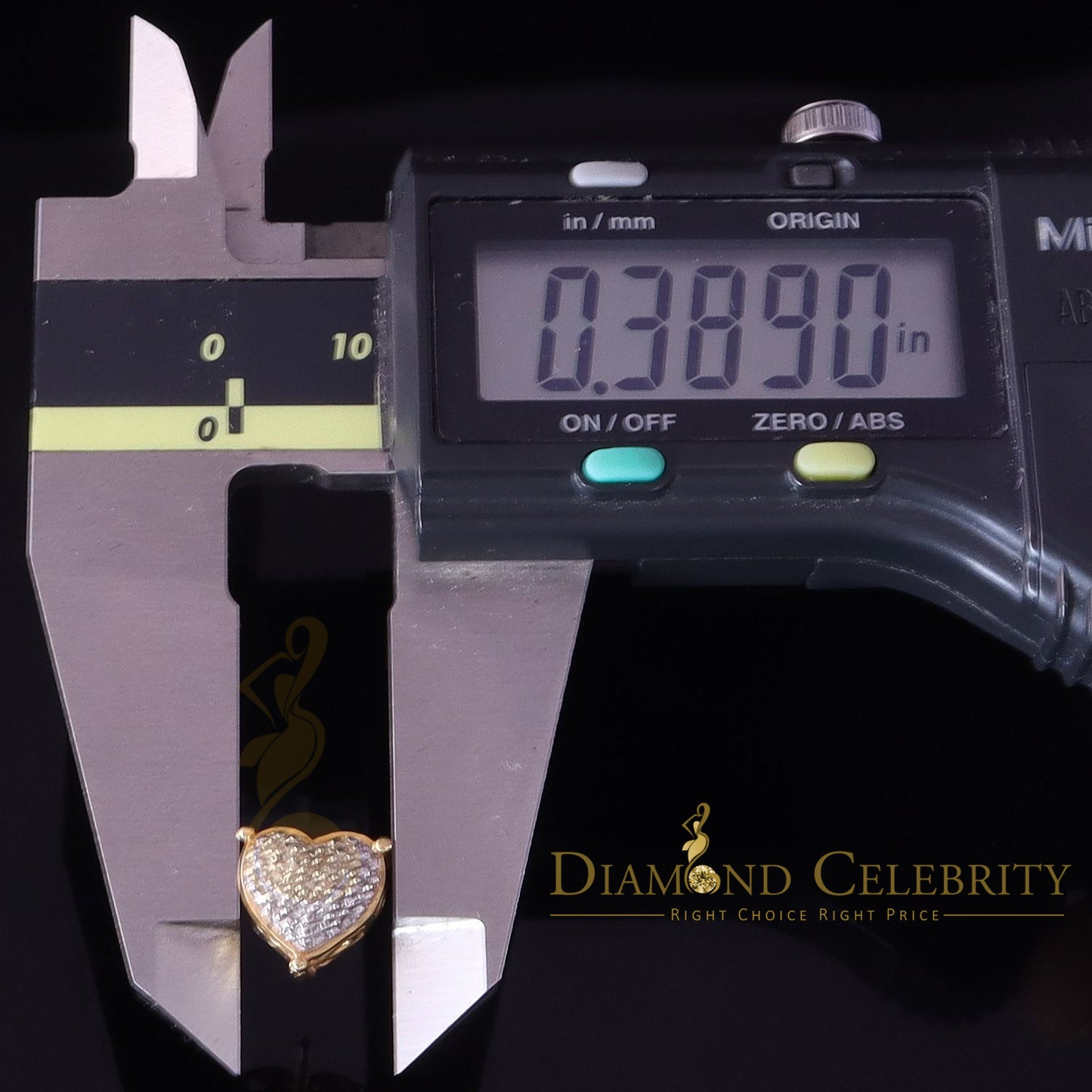 DiamondCelebritees 0.10ct Diamond 925 Yellow Silver for Men's & Womens Stud Heart Cluster Earring