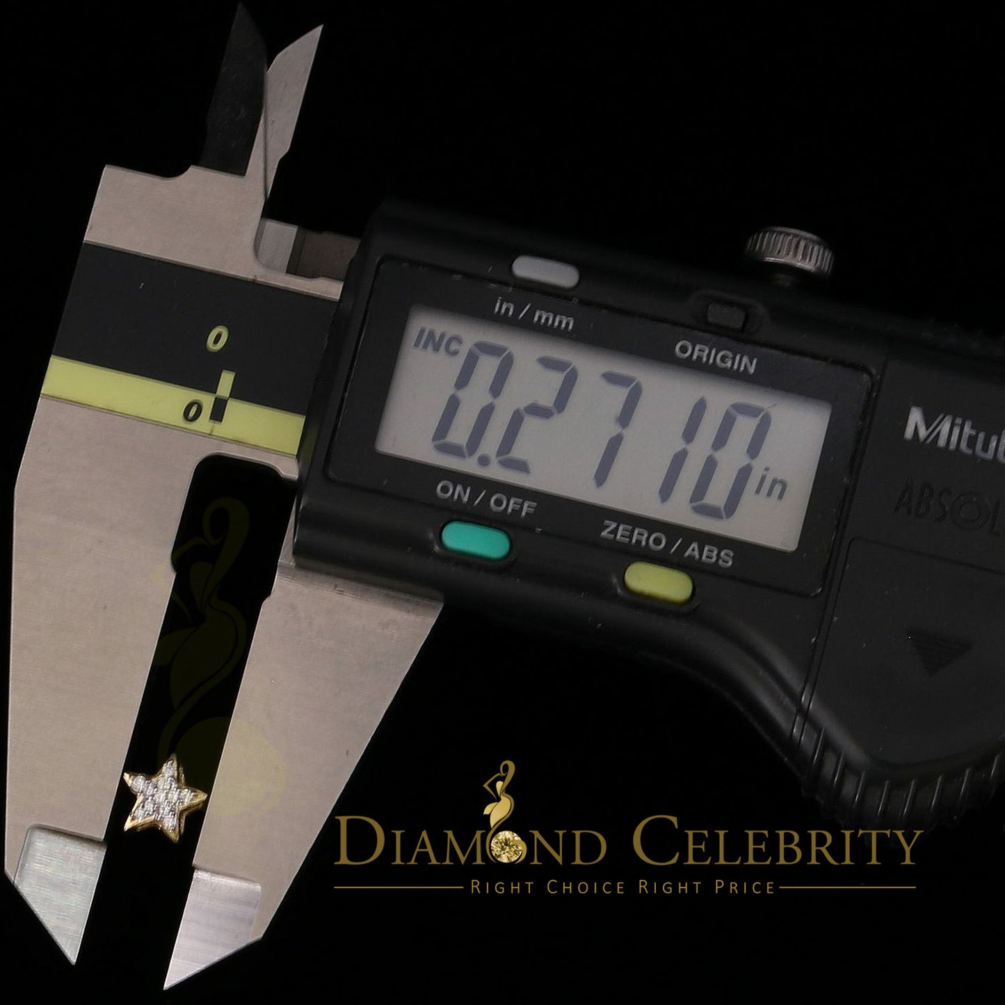 DiamondCelebritees Hip Hop Yellow Silver Screw 0.22ct Cubic Zirconia Women's & Men's Star Earrings