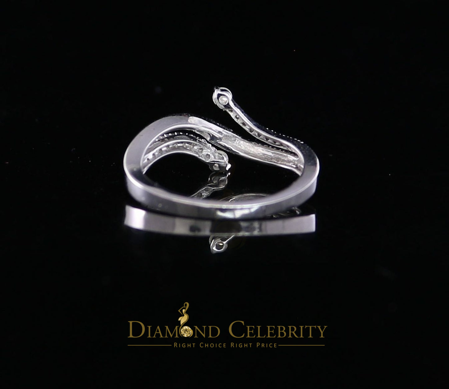 DiamondCelebritees Real 10kt White Gold with 0.12CT Genuine Diamond Flower Womens Ring size 6.5
