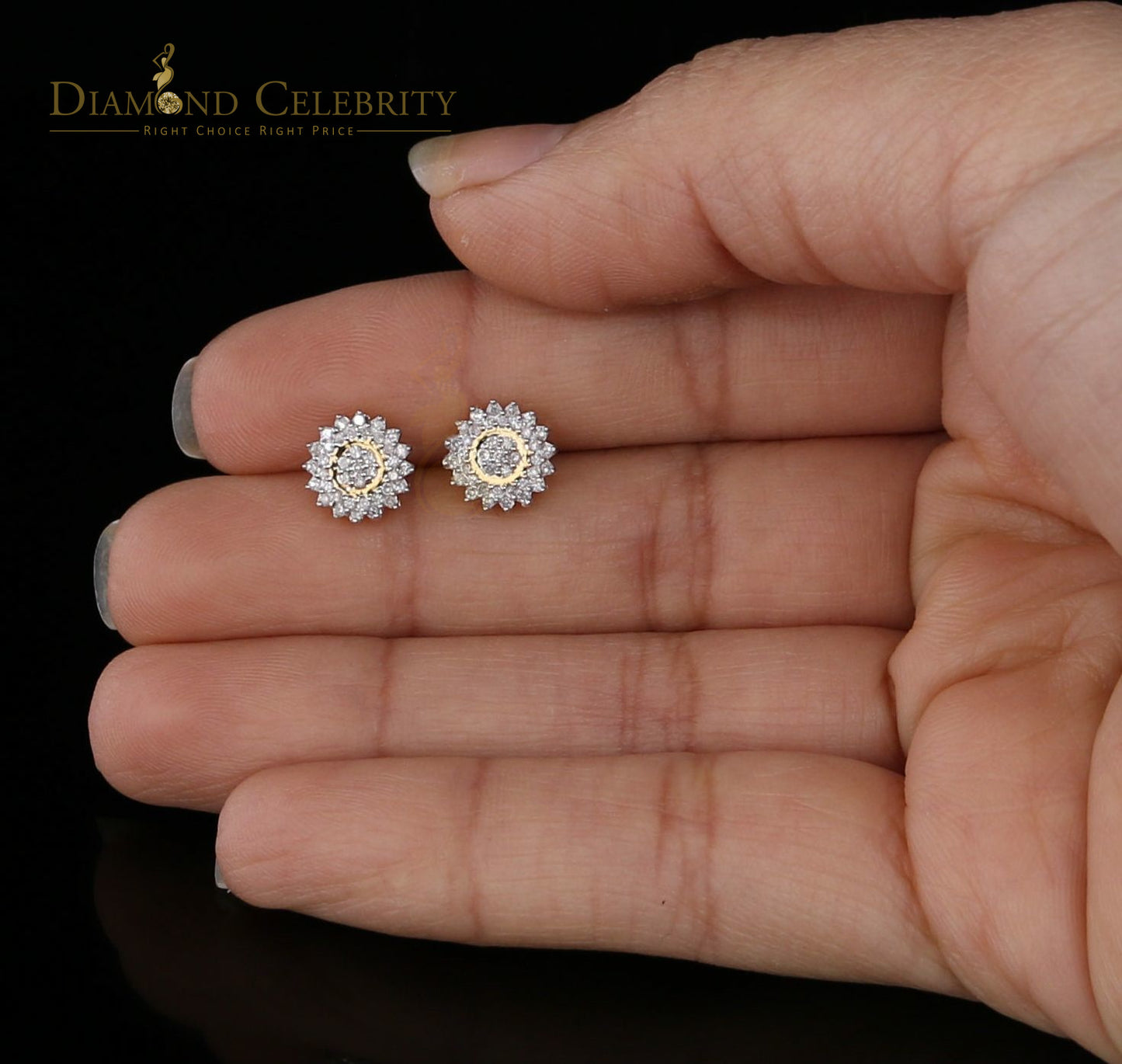 DiamondCelebritees10K Real Yellow Gold with 0.35CT Real Diamond Men's/Women's Stud Earrings