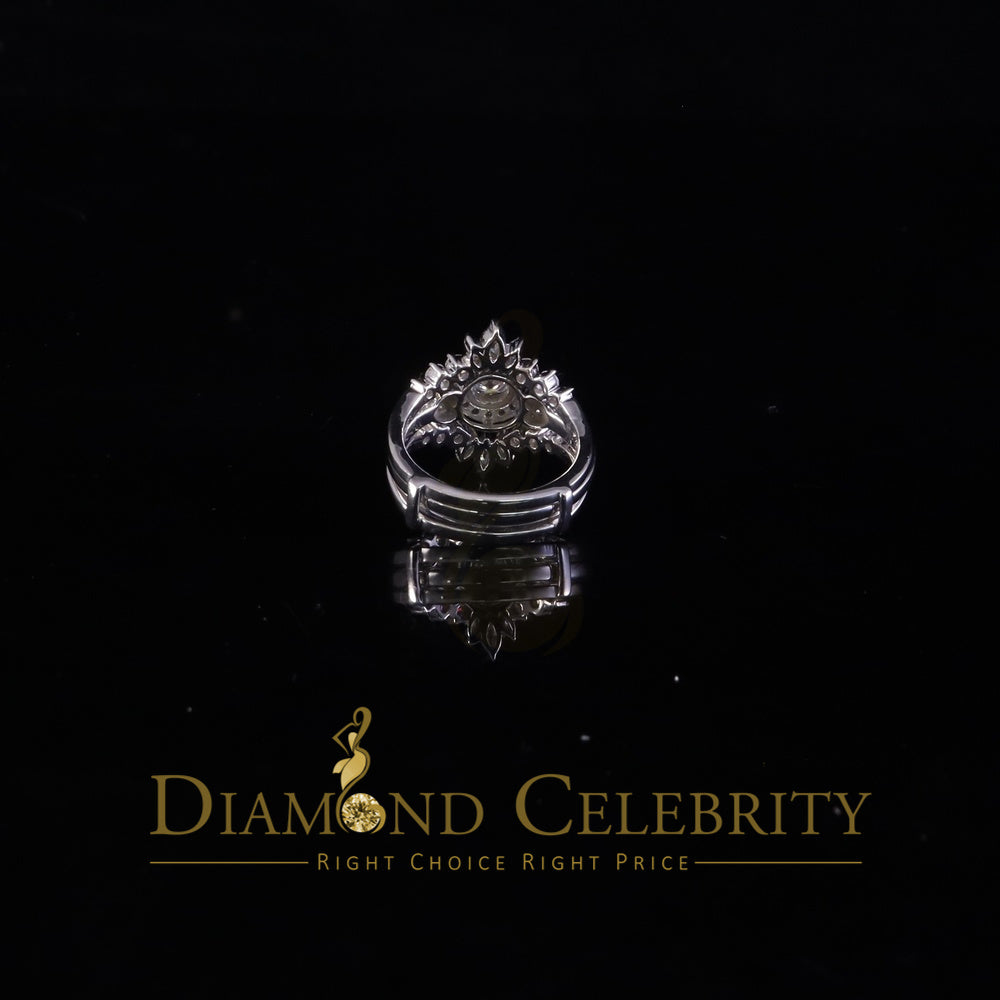 DiamondCelebritees 925 White Silver Moissanite 2.00ctVVS D Solitaire Enhancer Guard Wrap Rings