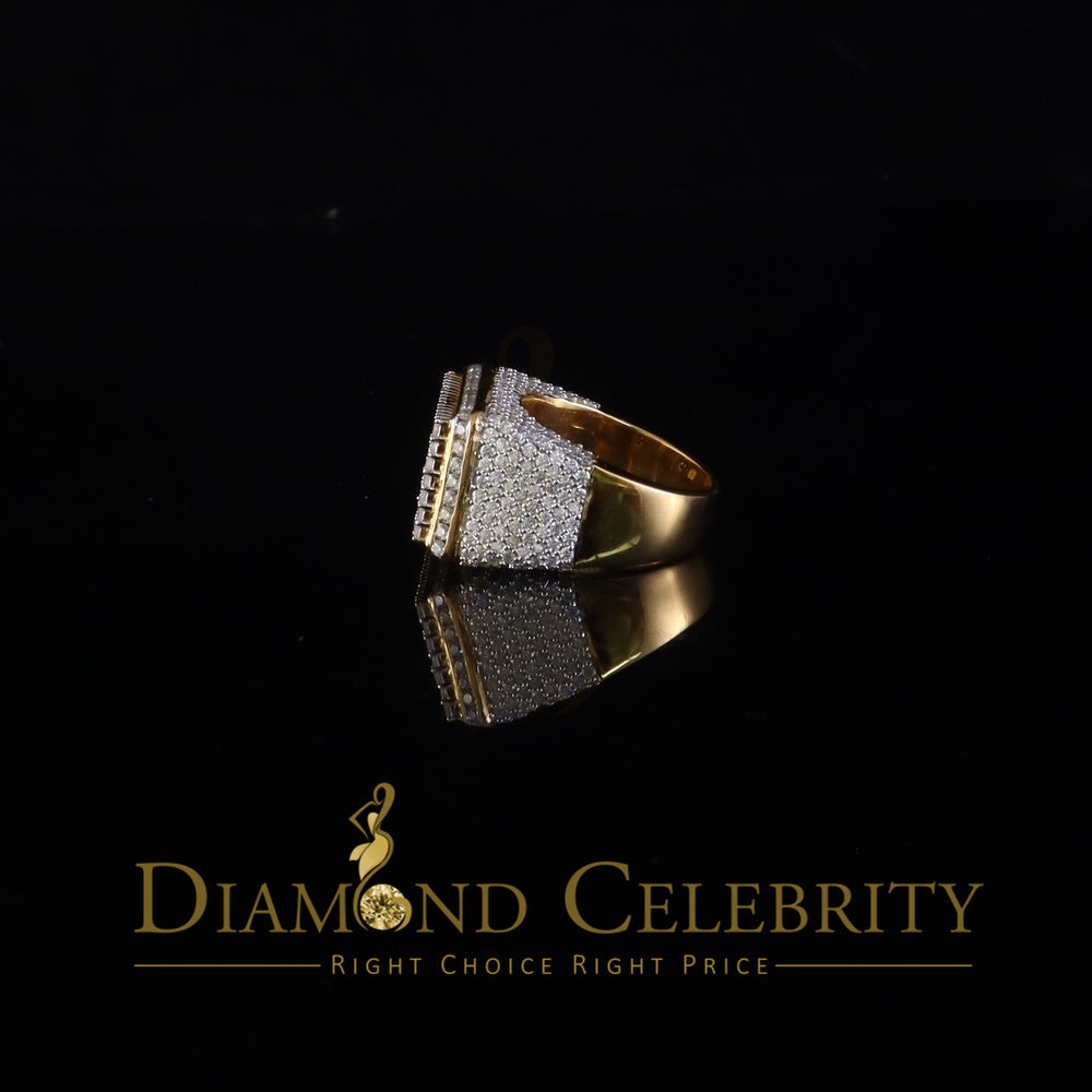 DiamondCelebritees 925 White Silver 6.50ct VVS 'D' Moissanite Rectangle Rings Size 10 for Men's