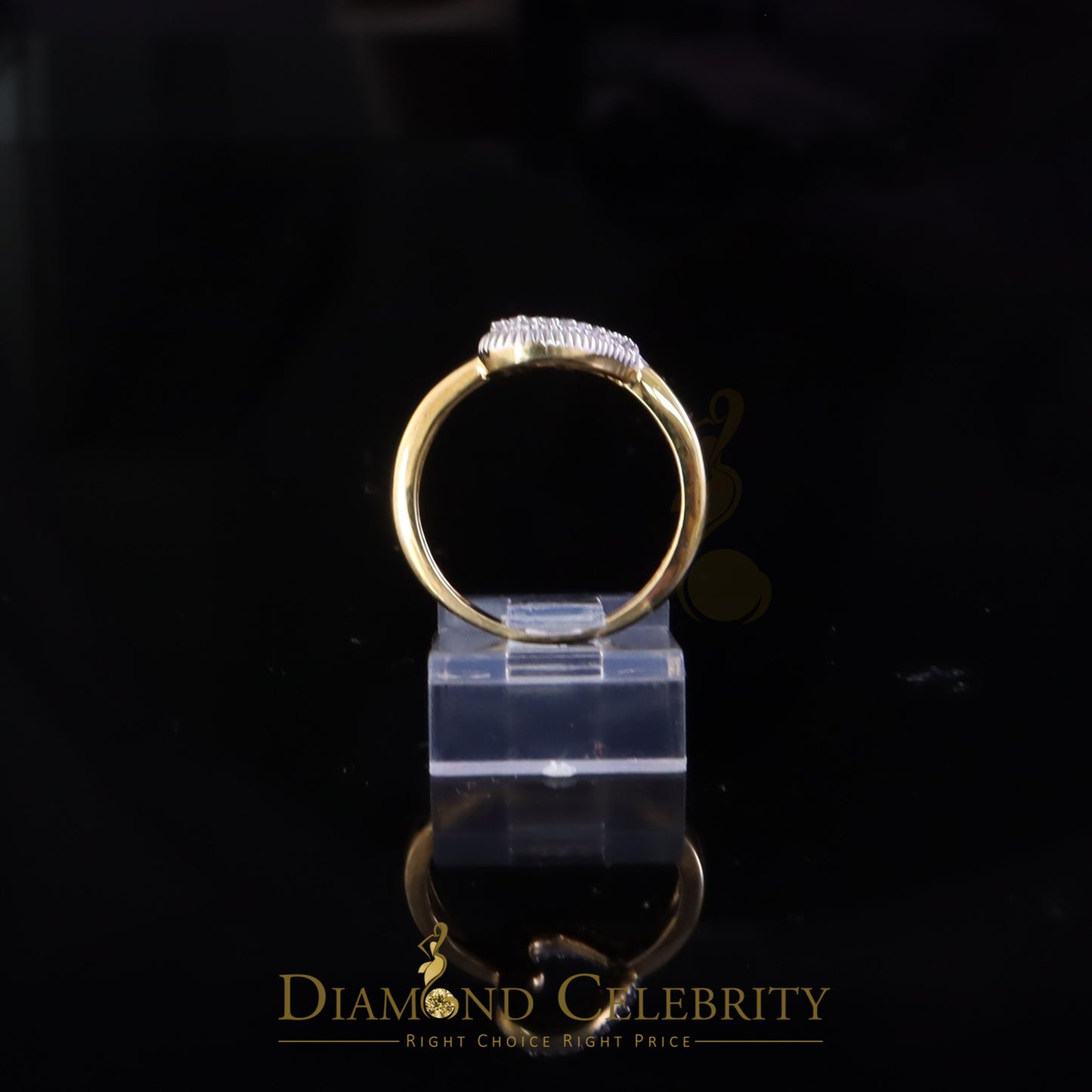 DiamondCelebritees 925 Sterling Yellow Silver 0.22ct Cubic Zirconia Promise Heart Shape Ring Size 7