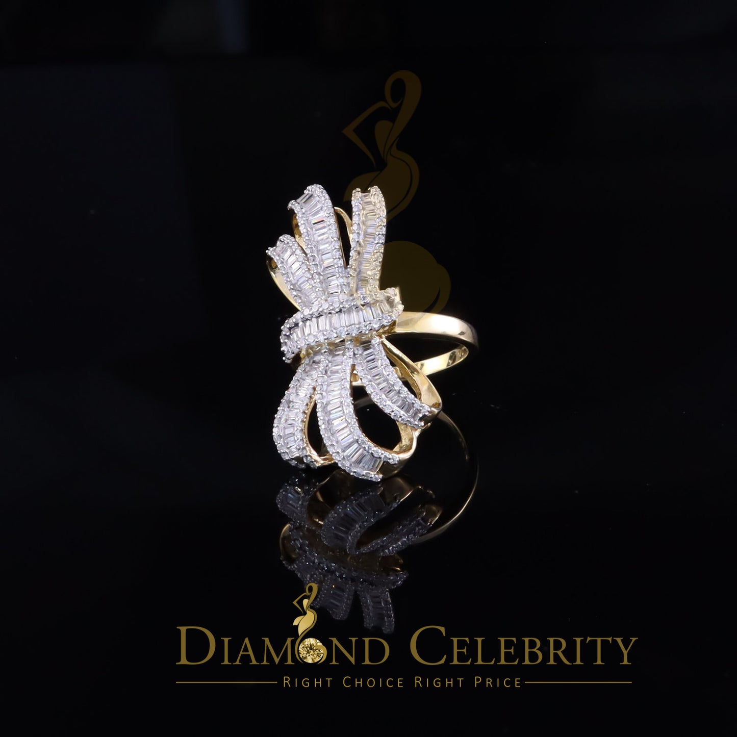 DiamondCelebritees 4.20ct Cubic Zirconia In 925 Sterling Yellow Silver Cocktail Womens Ring Size 9